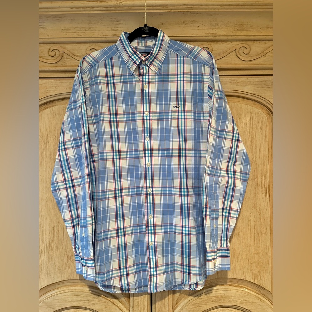 Vineyard Vines • Men’s Slim Fit Whale Shirt • Blue Plaid